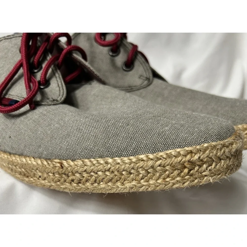 Ben Sherman Men's 8.5 Espadrille Canvas Derby Shoes Gray Coastal‎ Preppy NWT